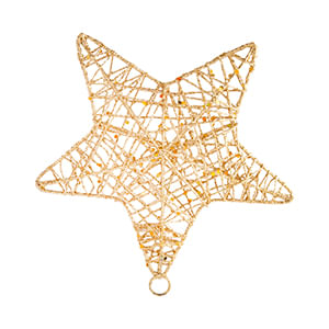 Ponteira Para Árvore Natal Estrela Aramada Ferro Dourado 14x15x3cm LM1394 - honeyhome