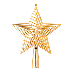 Ponteira Para Árvore Decoração Natal Estrela Vazada Plástico 19x14cm LM1364 - honeyhome