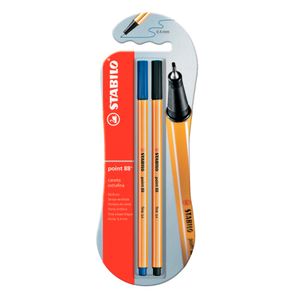 Caneta 0.4mm Azul E Preta 1131433 - Stabilo