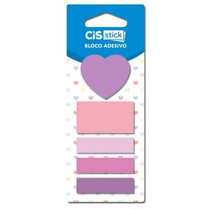Bloco Adesivo Stick Coração 5 Modelos 20 Folhas 553436 - Cis