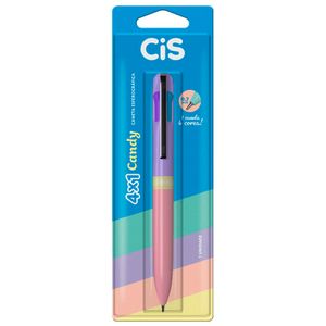 Caneta Esferográfica 0.7mm Candy Rosa Com 4 Cores 528237 - Cis