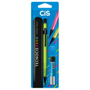 Lapiseira Tecno 0.7mm + Grafite Verde Neon 57299 - Cis
