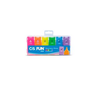 Marca Texto Fantasia Fun Neon Estojo Com 6 Cores 57165 - Cis