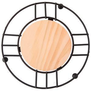 Descanso de Panela Bela Casa Madeira Mdf Ferro Preto 17x17x1cm Ref.LM1541 / LM1541BEL honeyhome