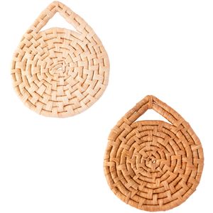 Descanso para Panela Bela Casa Redondo Palha de Milho Natural Sortido 23x27cm LM1957 - honeyhome