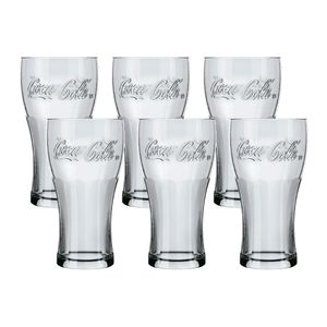 Kit com 6 Copos Contour Coca-cola Vidro Cristalino 470ml - Nadir
