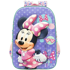 Mochila de Costas Infantil Minnie Poliéster Lilás 10952 - Xeryus