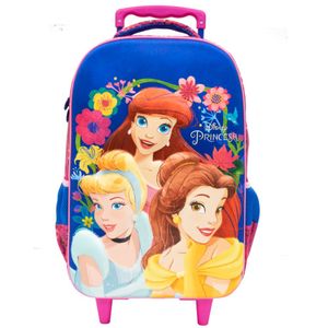 Mochila de Rodinhas Infantil Princesas Poliéster Rosa 10960 - Xeryus