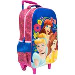 Mochila_de_Rodinhas_Infantil_Princesas_Poliéster_Rosa_Ref.10960_Xeryus