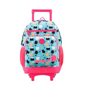 Mochila de Rodinhas Juvenil College Gato Poliéster Azul 12230 - Xeryus