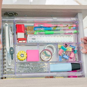 Organizador de Gavetas Ampliável Plástico Transparente 10170097 - Waleu