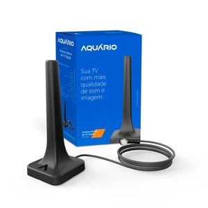 Antena Interna Digital Fm/ Vhf/ Uhf/ Hdtv Cabo 2,5m Preto DTV200 - Aquário