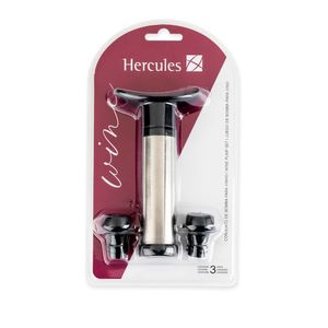 Conjunto de Bomba Para Vinho Com 2 Tampas Inox 230mm Ub9003 00UB900003001 - Hercules