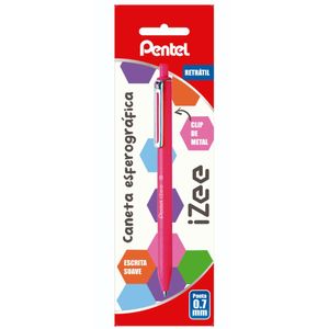 Caneta Esferográfica Retrátil Izee 0.7mm Rosa SMBX467P - Pentel