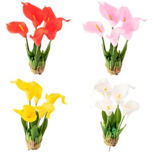 Arranjo Flores Copo de Leite Arame Ferro Plástico Formas e Cores Sortidas 13x11x23cm LM1561 - honeyhome