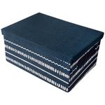 Caixa_Organizadora_G_Azul_Decorada_Tampa_Dobrável_Algodão_Tecido_Cânhamo_36x26x17cm_Ref.LM1949_honeyhome
