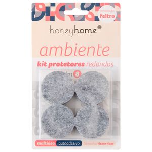 Kit Protetores Adesivos Redondos Feltro 8 Peças 4cm LM2092/ LM2092AMB - honeyhome