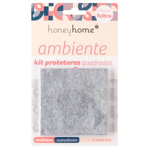 Kit Protetor Adesivo Quadrado Cantos Arredondados Feltro 2 Peças 8,5x8,5cm LM2094 - honeyhome