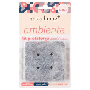 Kit Protetor Adesivo Quadrado Cantos Arredondados Feltro 18 Peças 2,5cm LM2095 - honeyhome