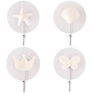 Kit Gancho Decorativo Coelho Ferro E Plástico 2 Peças 8x8x3,3cm Ref.LM1881 honeyhome