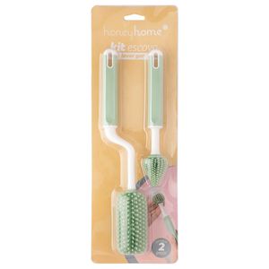 Kit Escova Lava-louças Plástico 2 Peças LM1973 - honeyhome