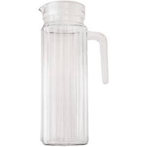 Jarra Canelada Vidro Transparente 1 Litro 24,5x8cm Ref.LM1724 honeyhome