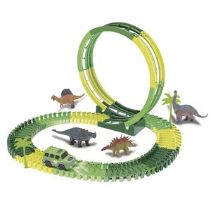 Pista Looping Dinossauro Plástico Verde 92 Peças - bee