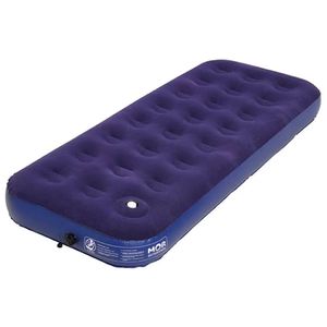 Kit Colchão Multiuso Inflável Solteiro Com Fole Preto Pvc Azul + Inflador Prático - Mor