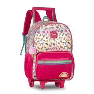 Mochila de Rodinha Juvenil #Happy PVC Holográfico HL23083K - Clio Style