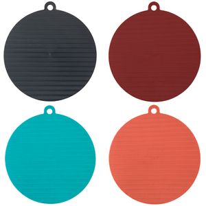 Descanso de Panela Ideal Redondo Detalhes Em Relevo Borracha G 20x20x0,5cm Sortido LM1518 - honeyhome
