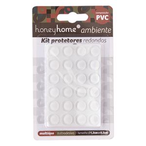Kit Protetor Autoadesivo Para Móveis Redondo Pvc 24 Peças 1,2x0,3cm LM2106 - honeyhome
