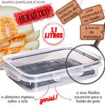 Pote_Mais_Retangular_Plástico_Transparente_Com_Escorredor_Trava_Preta_1,1l_-_Plasútil