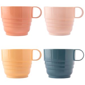 Conjunto Xícaras Plástico 4 Peças Cores Sortidas 200ml 7x5,5x8cm LM1822 - honeyhome