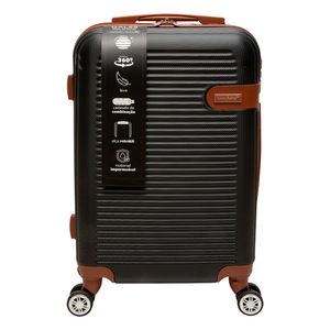Mala Viagem Bordo Gales 20" Rodinhas 360º 10kg Alça Telescópica Abs Preto 39x22x55cm LM2303 - honeyhome