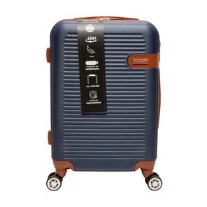 Mala Viagem Bordo Gales 20" Rodinhas 360º 10kg Alça Telescópica Abs Azul Escuro 39x22x55cm LM2305 - honeyhome