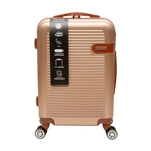 Mala Viagem Bordo Gales 20" Rodinhas 360º 10kg Alça Telescópica Abs Champanhe 39x22x55cm LM2306 - honeyhome