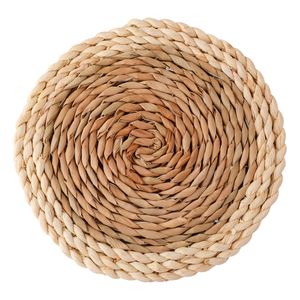 Lugar Americano Bela Casa Redondo Fibra Taoa Palha Milho Natural Dois Tons 25cm LM1960 - honeyhome