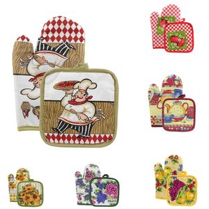 Conjunto Luva Térmica Com Almofada Resistente Ao Calor Poliéster Sortida 14x26cm B0109 - beeConjunto Luva Térmica Com Almofada Resistente