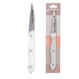 Faca Para Legumes Bianco Aço Inox Cabo Plástico Branco 19cm 53503 - Western Home