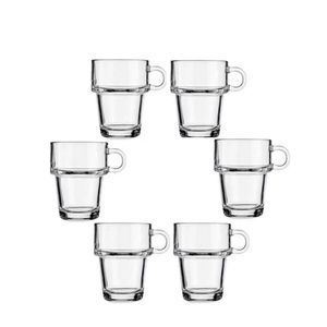 Conjunto de Xícaras Empilháveis Cozy Vidro 90ml 6 Peças VDA09189 - Wincy Casa