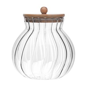 Porta Mantimentos Classic Com Tampa Vidro E Bambu 1,5 Litros 20558 - Wolff