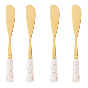Conjunto de Espátulas Com Cabo Cerâmica Aço Inox Dourado 4 Peças 28894 - Wolff