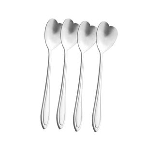 Conjunto Colheres Aço Inox Para Chá Heart Prateado 4 Unidades - Rojemac