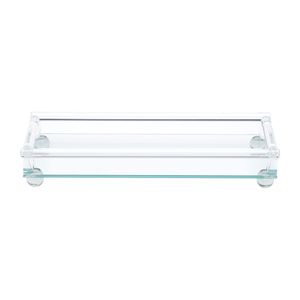 Bandeja Decorativa Vidro Com Pé Retangular 33x12x6cm - Rojemac