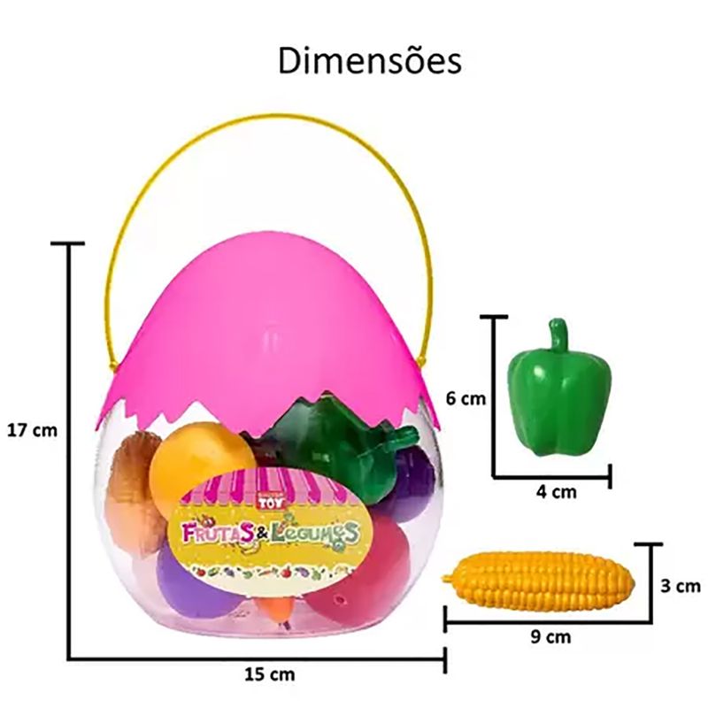 Ovo Frutas E Legumes Plástico Pp 14 Peças XIS0822 - Toymaster