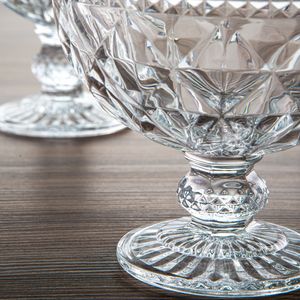 Potiche Diamond Com Pé Cristal  Transparente 32x15x15cm - Lyor