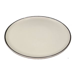 Prato Raso Luxus Cerâmica Creme Borda Escura 1,5x27cm LM2325 - honeyhome