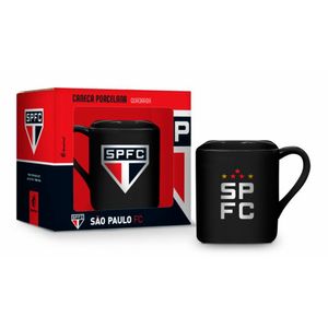 Caneca Times São Paulo Quadrada Porcelana 220ml 12803 - Brasfoot
