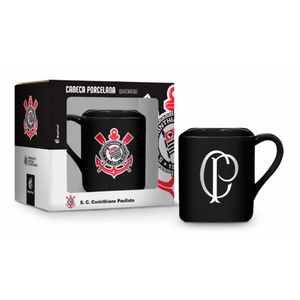 Caneca Quadrada Times Corinthians Porcelana 220ml 12804 - Brasfoot