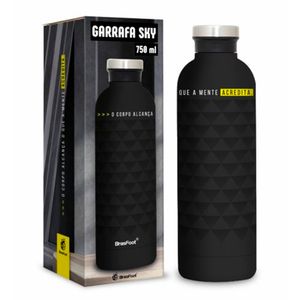 Garrafa Térmica Metal Sky Preta 750ml 12788 - Brasfoot